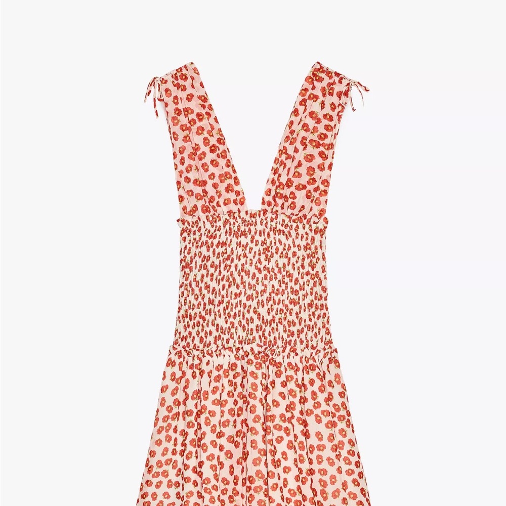 Zara Red and White Backless Dress